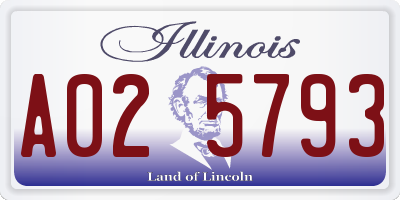 IL license plate A025793