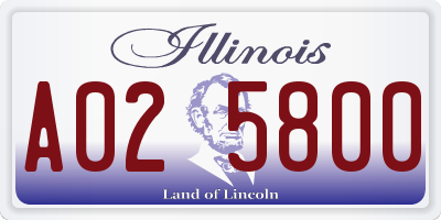 IL license plate A025800
