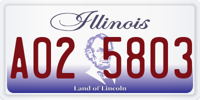 IL license plate A025803