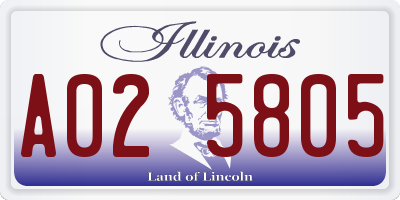 IL license plate A025805
