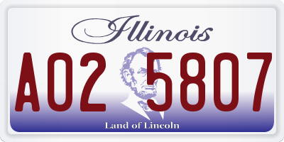 IL license plate A025807