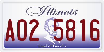IL license plate A025816