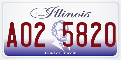 IL license plate A025820