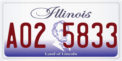 IL license plate A025833