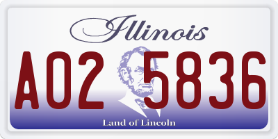 IL license plate A025836