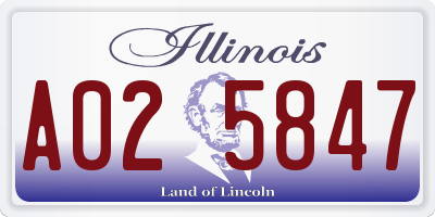 IL license plate A025847