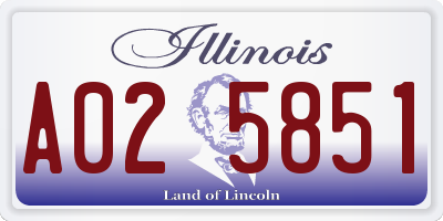 IL license plate A025851