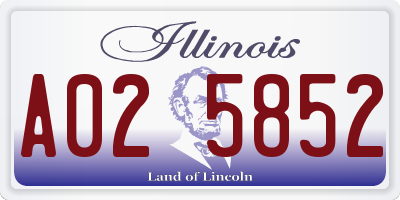 IL license plate A025852