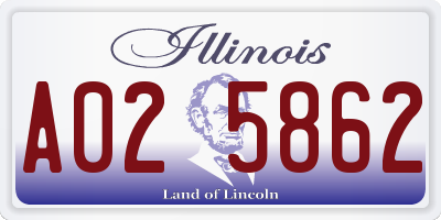 IL license plate A025862