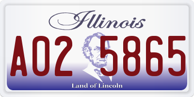 IL license plate A025865