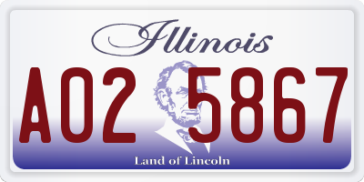 IL license plate A025867
