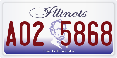 IL license plate A025868