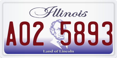 IL license plate A025893