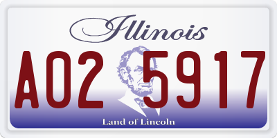 IL license plate A025917