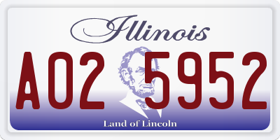 IL license plate A025952
