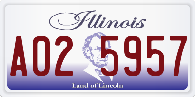 IL license plate A025957