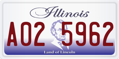 IL license plate A025962