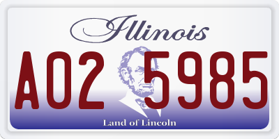 IL license plate A025985