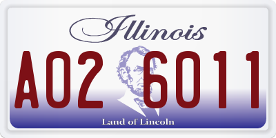 IL license plate A026011