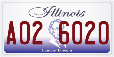 IL license plate A026020