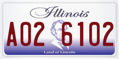 IL license plate A026102
