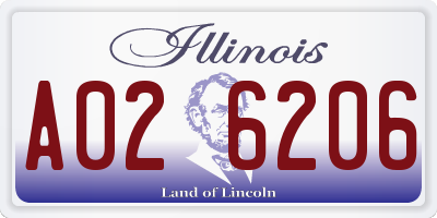 IL license plate A026206