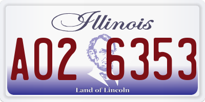 IL license plate A026353