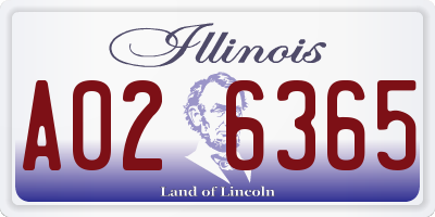 IL license plate A026365
