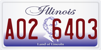 IL license plate A026403