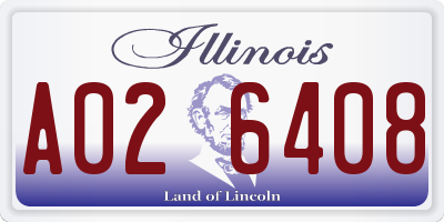 IL license plate A026408