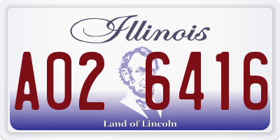 IL license plate A026416