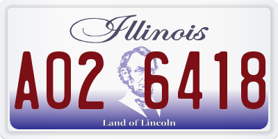 IL license plate A026418