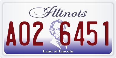 IL license plate A026451