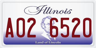 IL license plate A026520