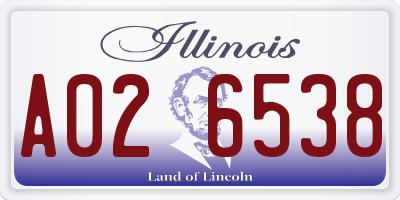IL license plate A026538