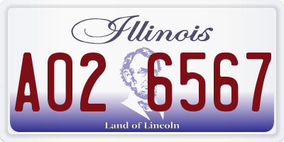 IL license plate A026567