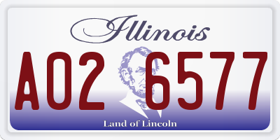 IL license plate A026577