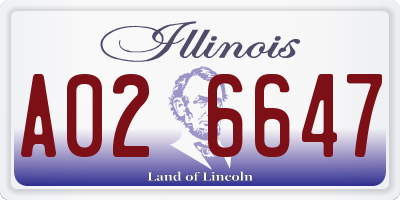 IL license plate A026647