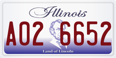 IL license plate A026652