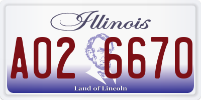 IL license plate A026670