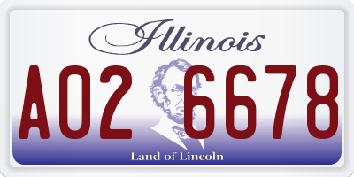 IL license plate A026678