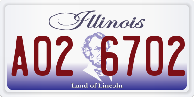 IL license plate A026702