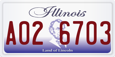 IL license plate A026703