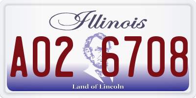 IL license plate A026708