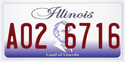IL license plate A026716
