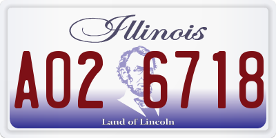 IL license plate A026718