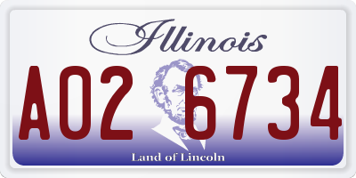 IL license plate A026734