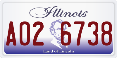 IL license plate A026738