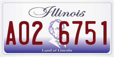 IL license plate A026751