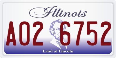 IL license plate A026752